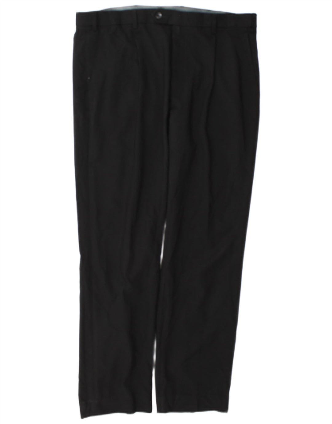 Marks & Spencer Pantalón de traje regular recto para hombre W36 L31 Poliéster negro