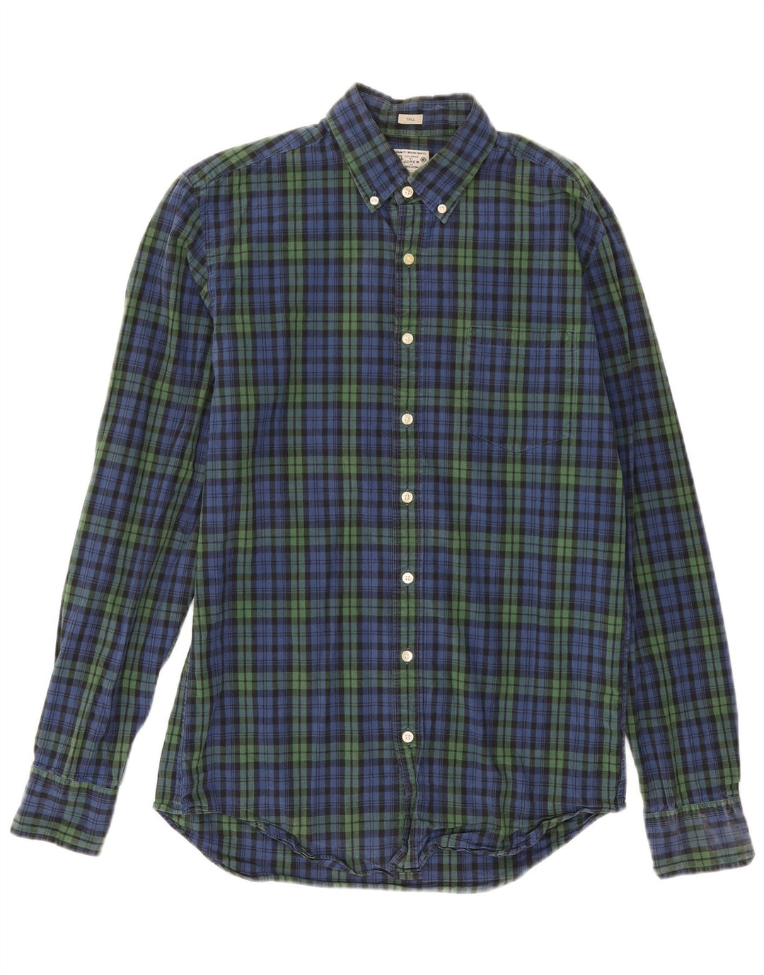 J. Crew Camisa alta de corte entallado para hombre de algodón a cuadros azul marino medio