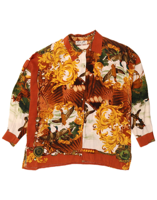 E & M Blusa camisera gráfica para mujer UK 44 Mediana Multicolor Floral