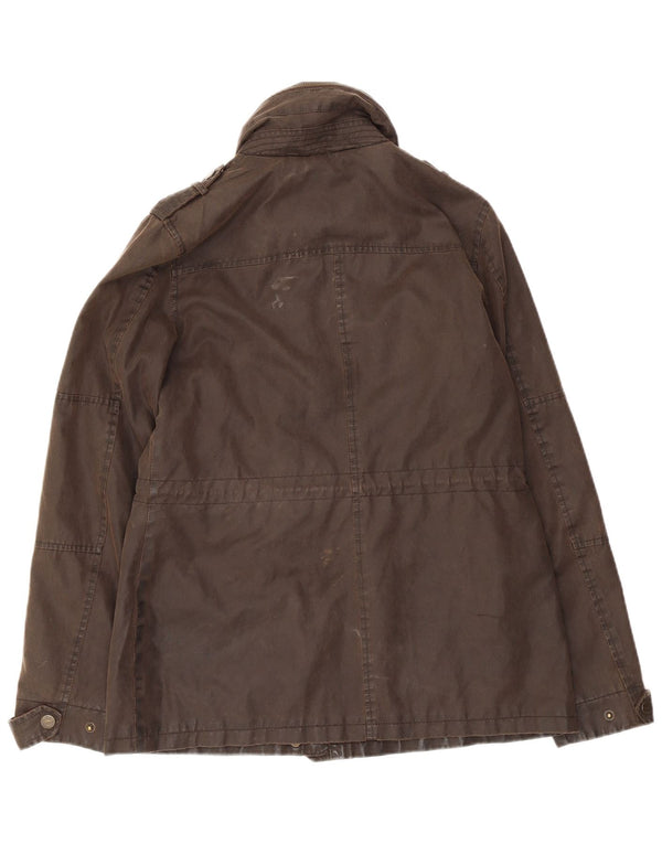 Chaqueta militar encerada con capucha para mujer de Fat Face UK 10 Small Brown