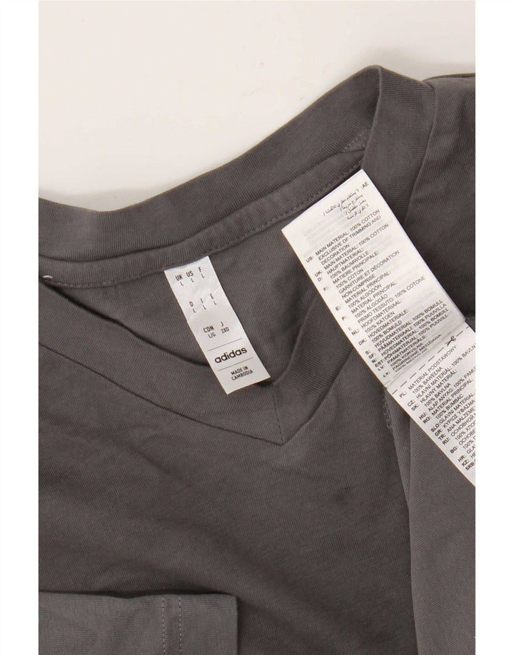 Adidas - Camiseta para hombre, talla grande, algodón gris
