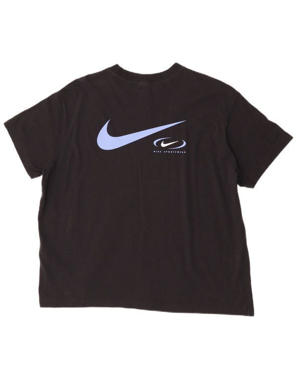 Nike - Camiseta gráfica para hombre, talla grande, algodón negro
