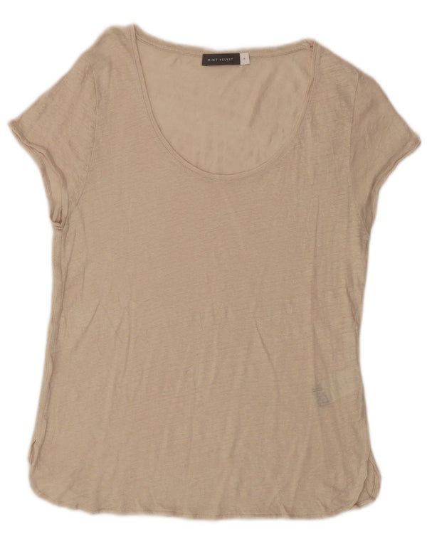 MINT VELVET Camiseta para mujer Top UK 40 Medium Beige Linen