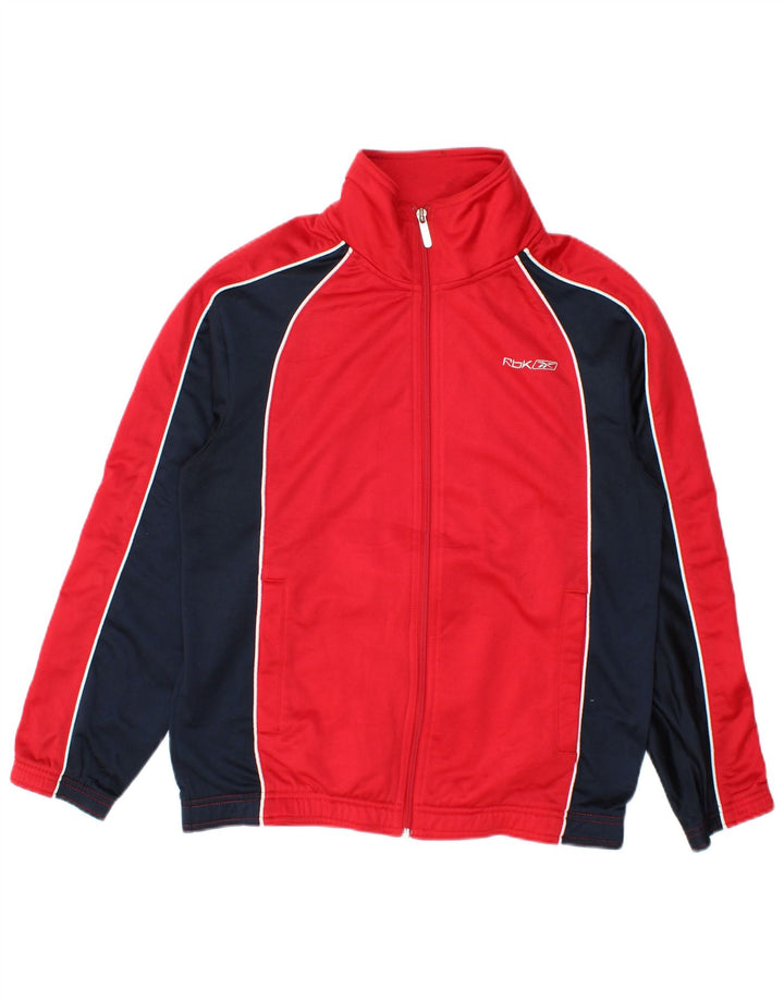 Reebok Chaqueta de chándal para mujer UK 40 Mediano Rojo Colorblock Poliéster