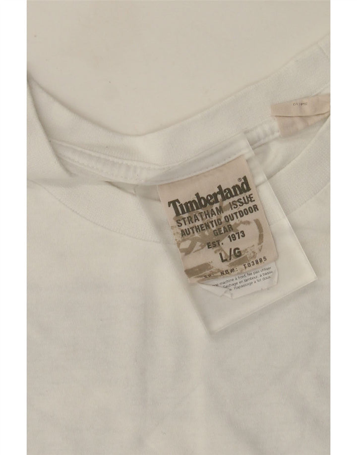 Timberland Camiseta gráfica para hombre Top grande de algodón blanco