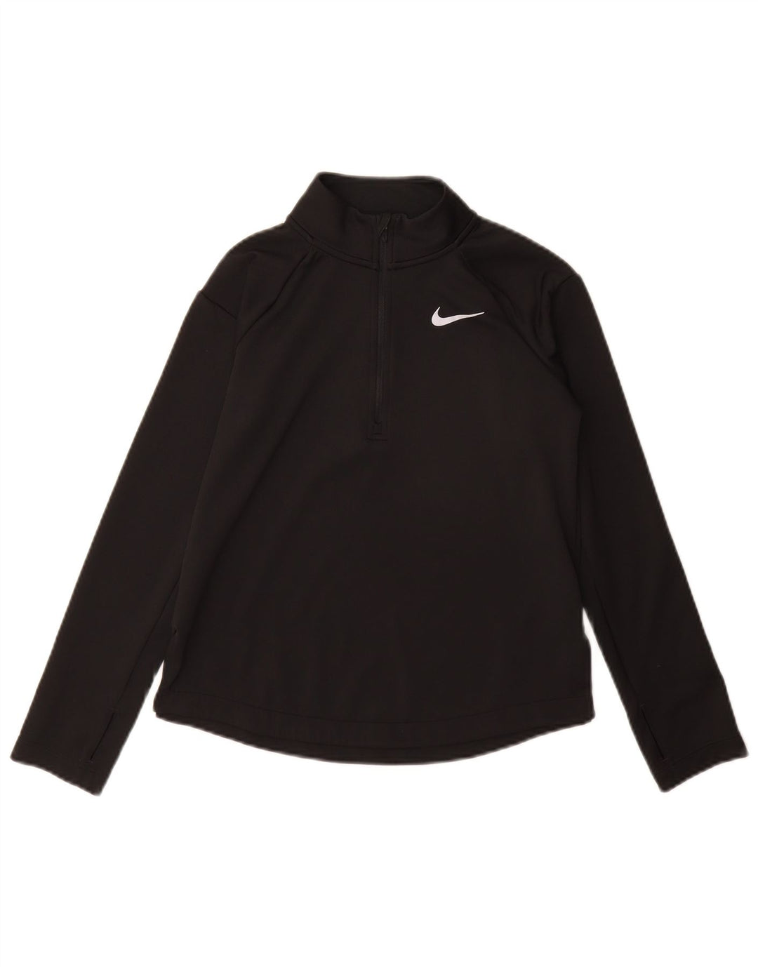 Nike Dri Fit - Chándal con cremallera y cuello para niña, 10 a 11 años, talla mediana, color negro