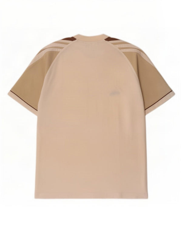Adidas Camiseta para hombre Top UK 40/42 Medium Beige Colorblock Algodón