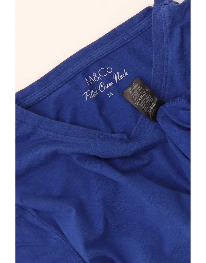M&Co Top de mujer de manga larga UK 44 Modal azul medio
