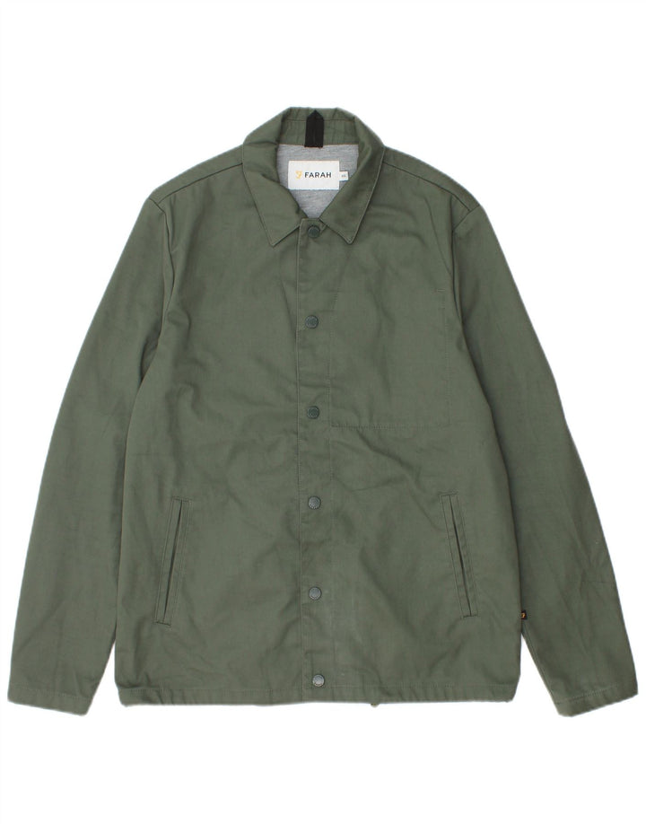 FARAH Chaqueta Bomber para Hombre UK 34 XS Verde Poliéster