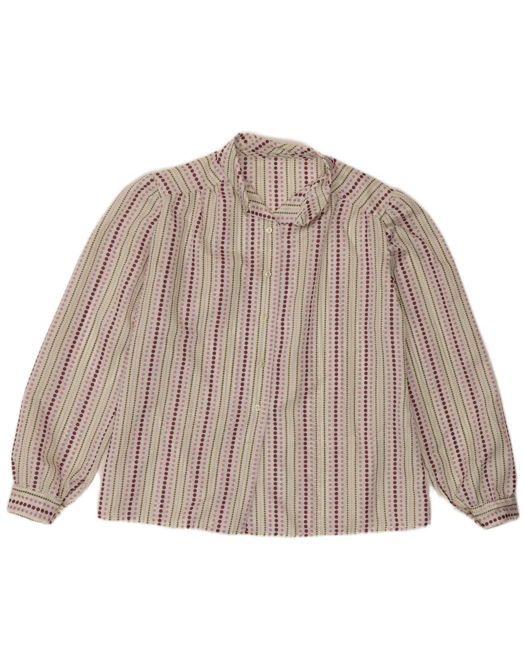 Vintage mujer camisa Reino Unido 14 medio multicolor rayas