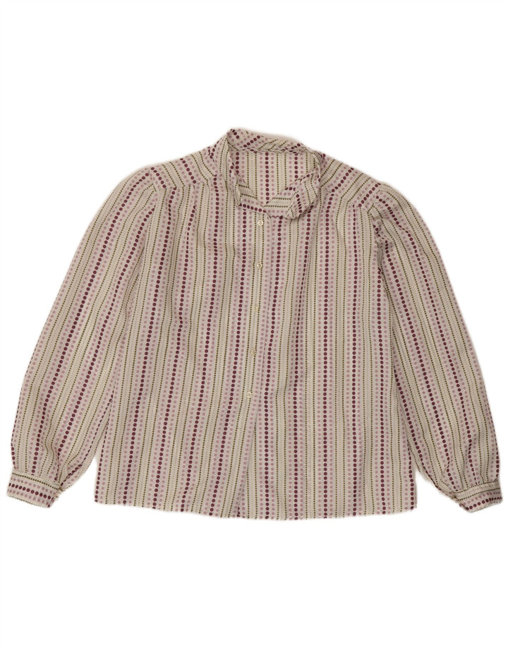 Vintage mujer camisa Reino Unido 14 medio multicolor rayas