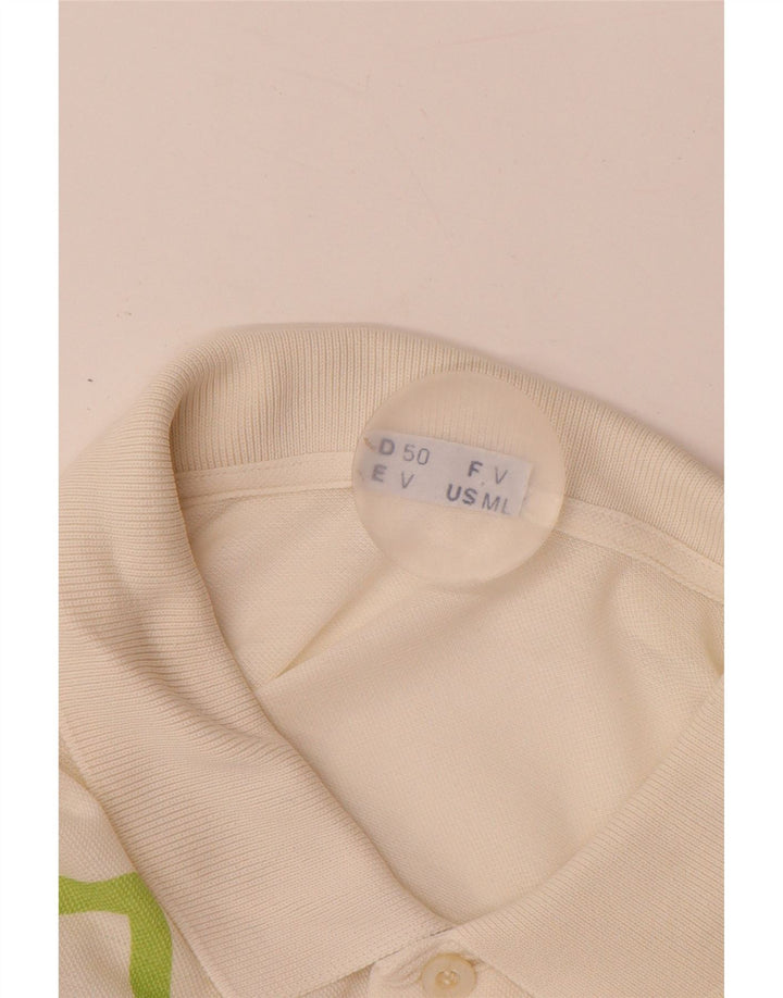 SERGIO TACCHINI Polo para hombre EU 50 Medium Off White Algodón geométrico