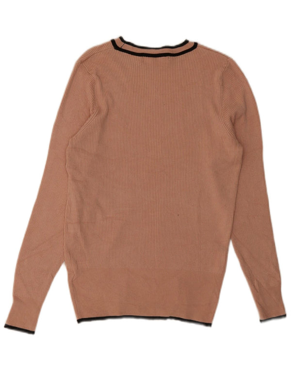 Marks & Spencer Blusa para mujer Top UK 44 Viscosa a rayas rosa grande
