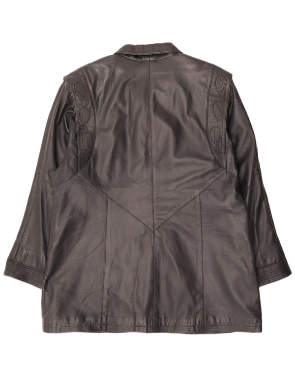 S&A Abrigo de cuero para mujer EU 50 3XL Verde