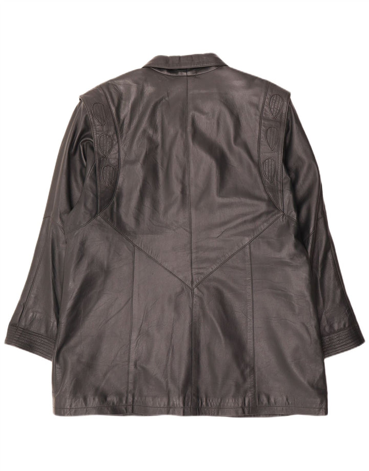 S&A Abrigo de cuero para mujer EU 50 3XL Verde