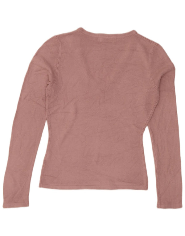 Topshop Top de manga larga para mujer UK 8 Small Pink Acrylic