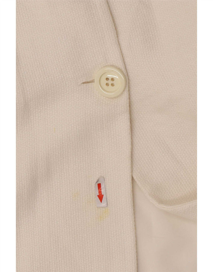 Massimo Dutti Chaqueta Blazer Corta De 2 Botones Para Mujer EU 38 Mediano Blanco