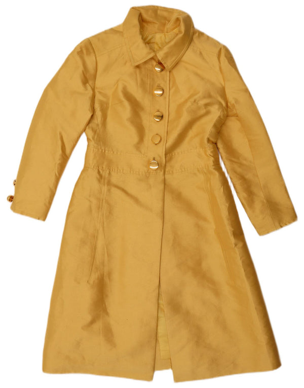 Vintage mujer abrigo Reino Unido 8 pequeño amarillo