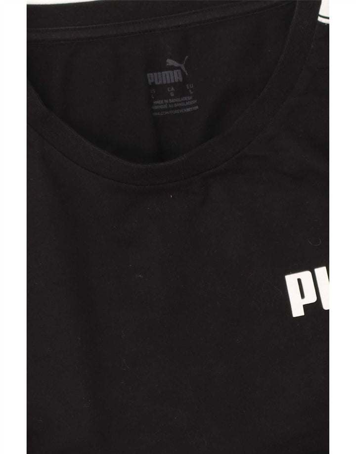 Puma Camiseta gráfica para hombre Top grande negro color block