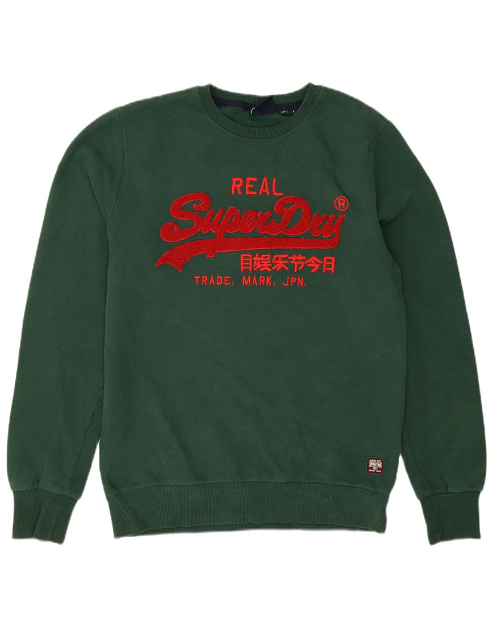 Superdry Sudadera Con Estampado De Hombre, Jersey De Algodón Verde Grande