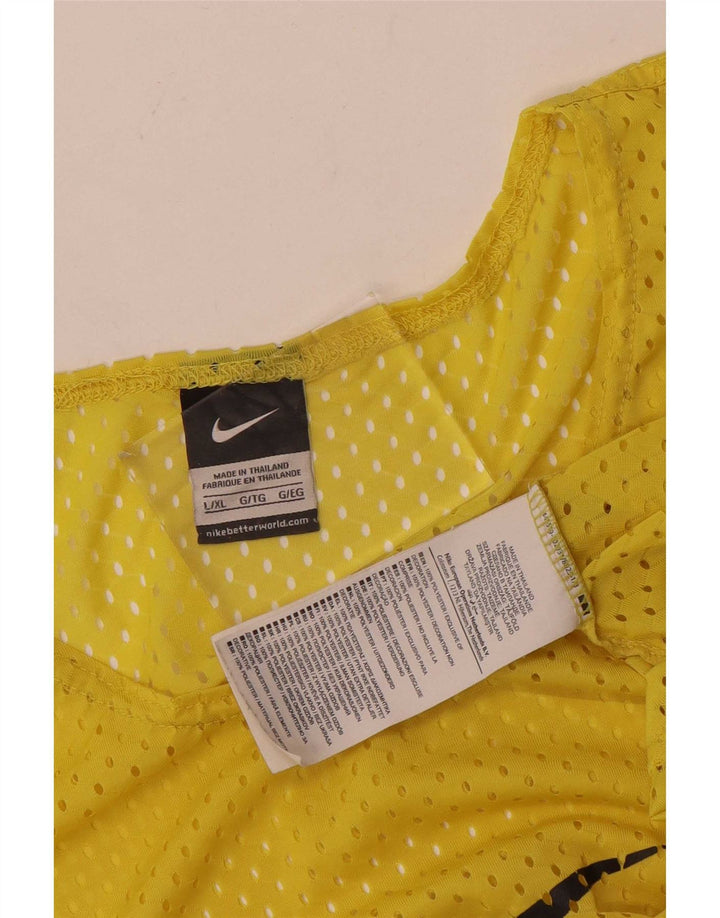 Nike - Camiseta sin mangas con gráfico para hombre, poliéster amarillo grande