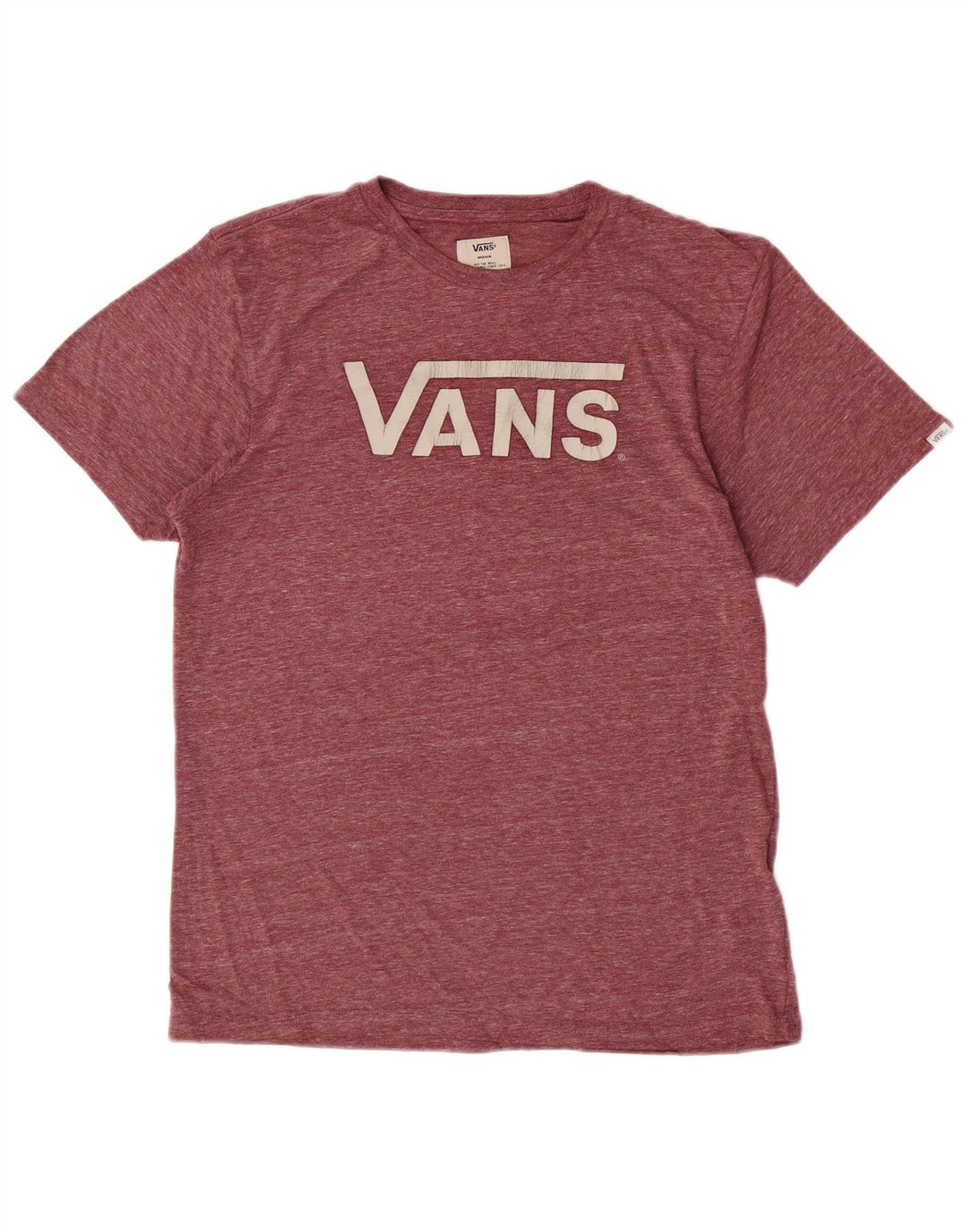 Vans - Camiseta gráfica para hombre, parte superior de poliéster moteado en color burdeos medio