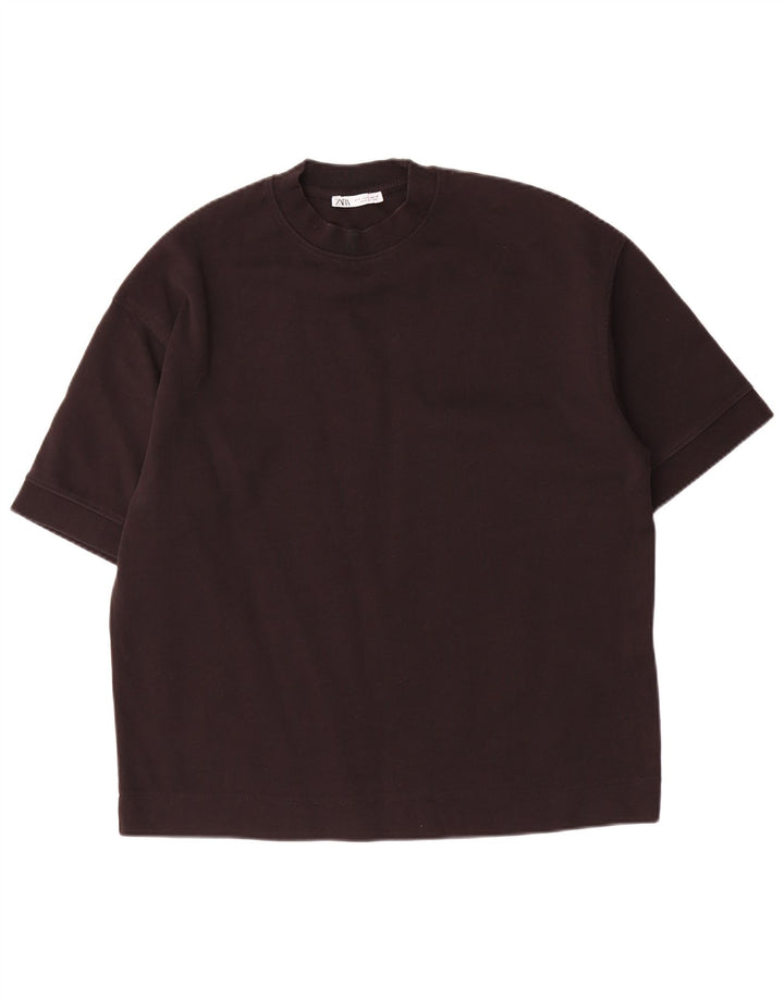 Zara Hombre Camiseta Top Small Algodón Negro