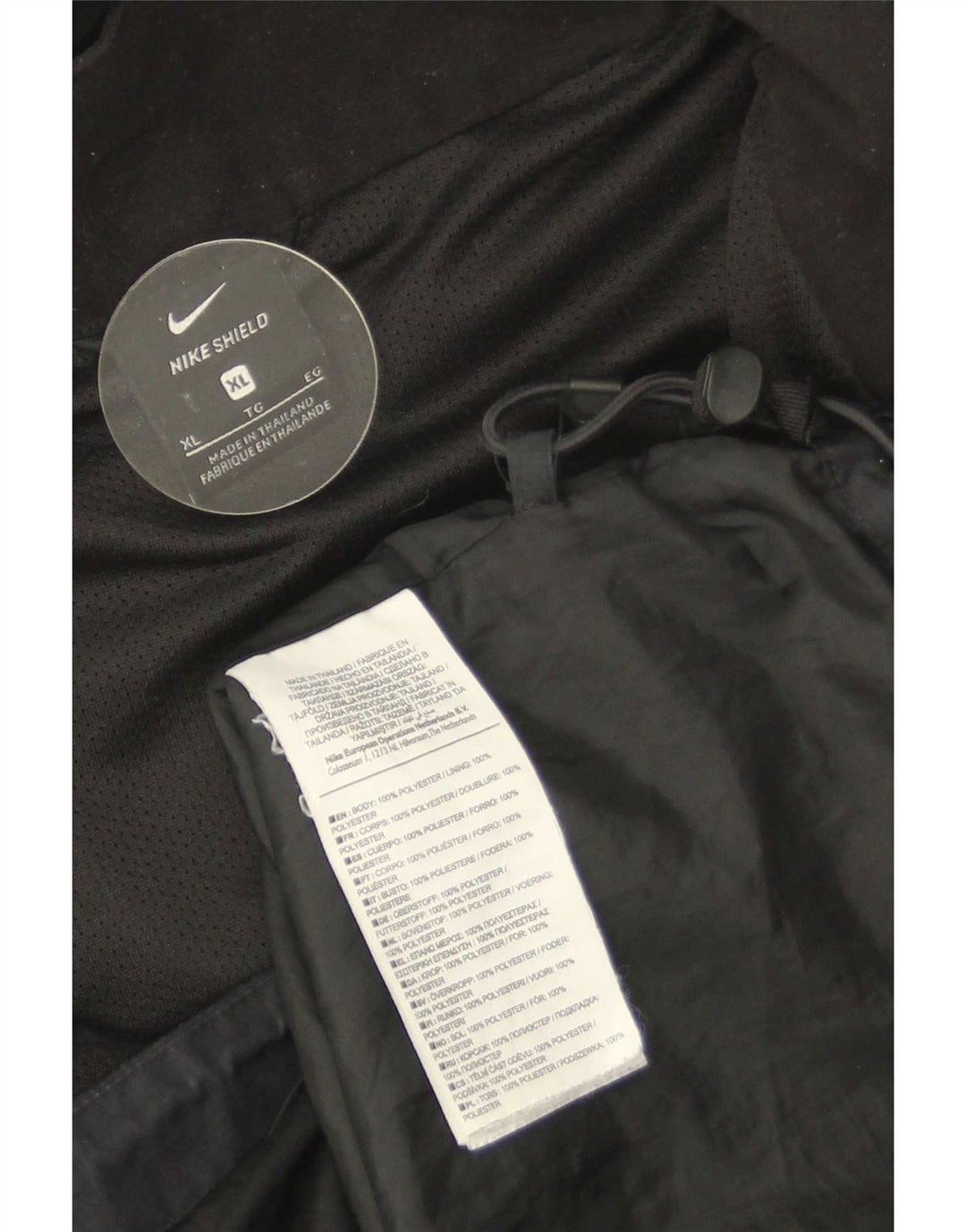 Nike Chaqueta impermeable con capucha para hombre UK 42 XL Poliéster negro