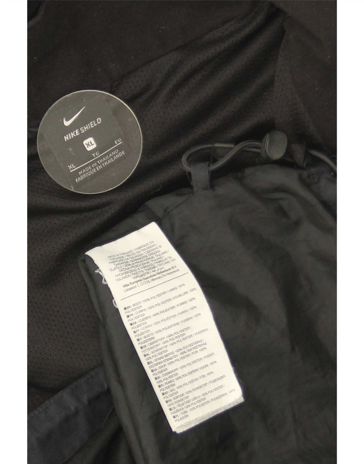 Nike Chaqueta impermeable con capucha para hombre UK 42 XL Poliéster negro