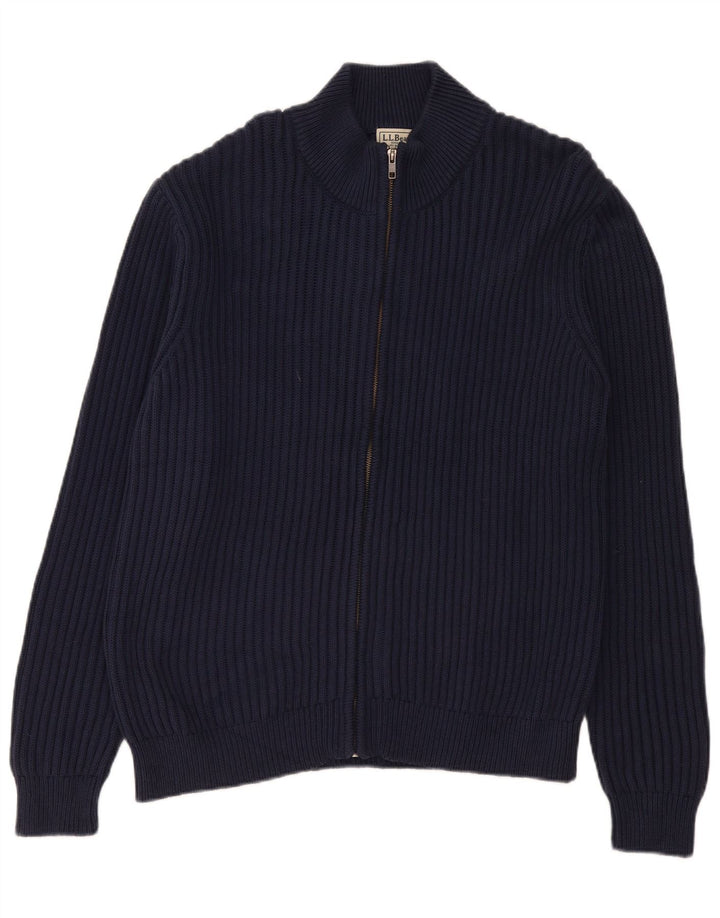 L.L.Bean - Cárdigan para hombre, talla grande, algodón azul marino
