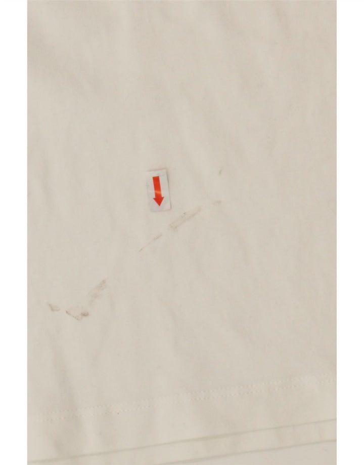 PUMA Mens Graphic T-Shirt Top Medium White Striped Cotton Vintage Puma and Second-Hand Puma from Messina Hembry 