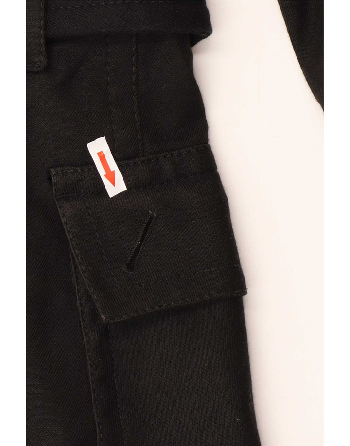 Zara Mujer Abrigo UK 12 Mediano Negro Algodón