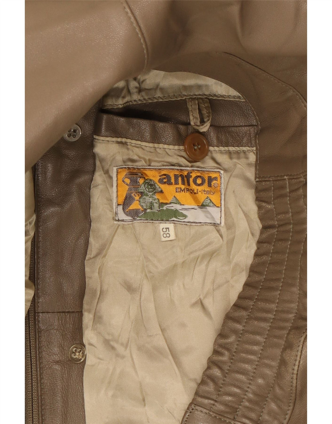 Anfor Chaqueta de cuero para hombre IT 58 2XL Marrón