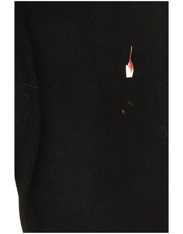 Bugatti Jersey de forro polar con cuello y cremallera para hombre, tamaño grande, poliéster negro