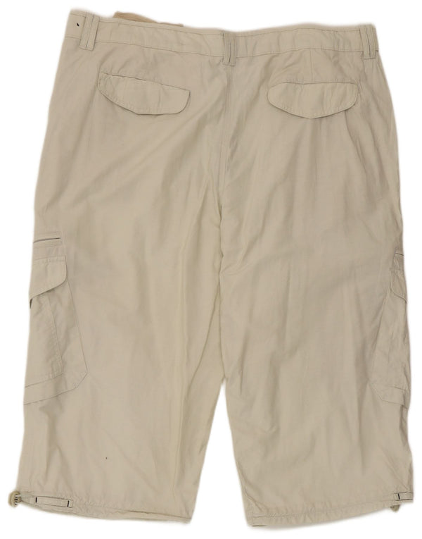 Marks & Spencer Pantalones cortos tipo cargo para hombre W40 XL Algodón beige