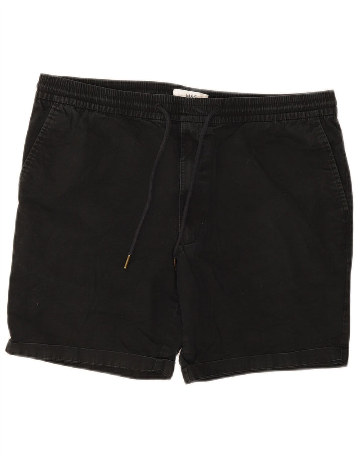 Marks & Spencer - Pantalones cortos chinos para hombre, talla grande, W34, algodón negro