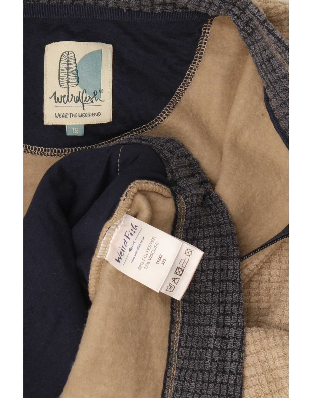 Weird Fish Chaqueta polar para mujer UK 46 Large Beige Poliéster