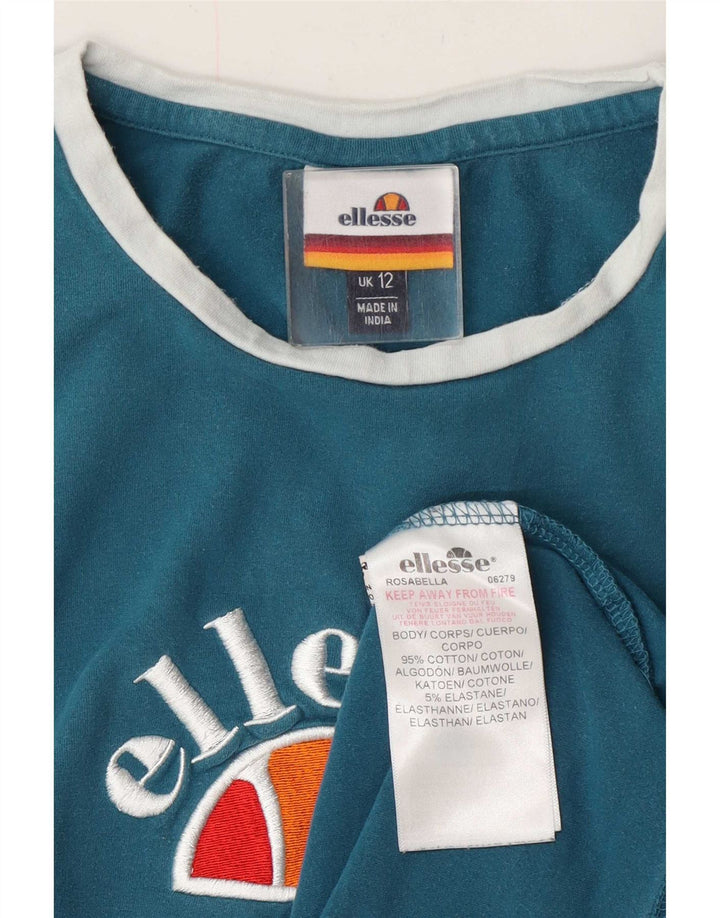 Ellesse Camiseta gráfica para mujer Top UK 42 Algodón azul medio
