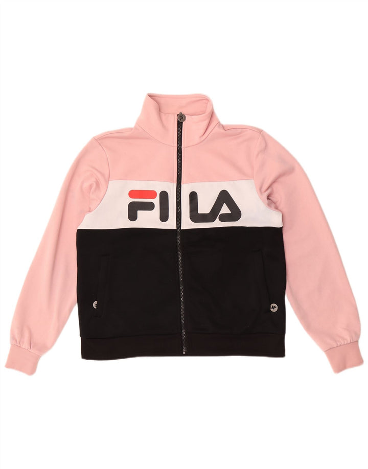 Fila Chaqueta superior de chándal con gráfico para mujer, UK 40, color rosa medio