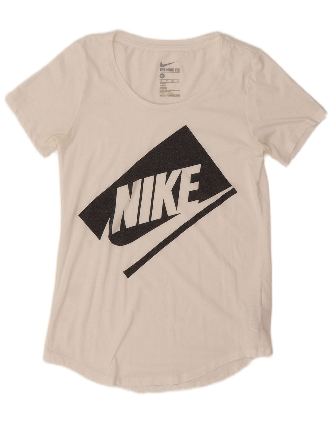 Nike Camiseta gráfica extragrande para mujer UK 6 XS Poliéster blanco