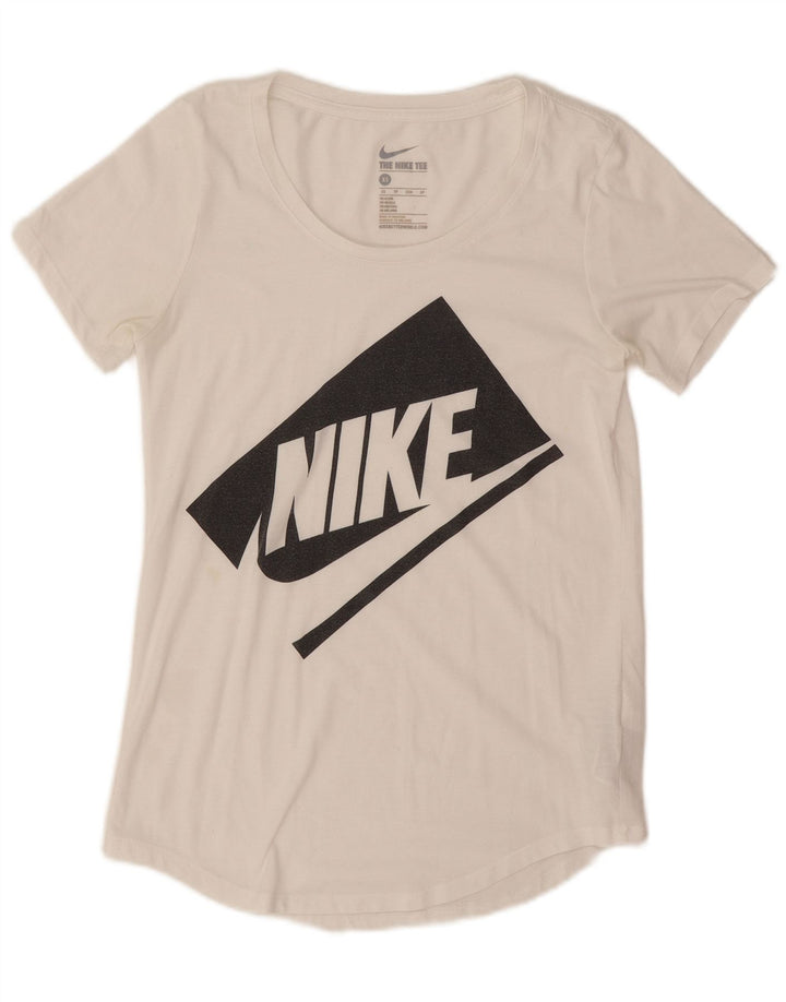 Nike Camiseta gráfica extragrande para mujer UK 6 XS Poliéster blanco