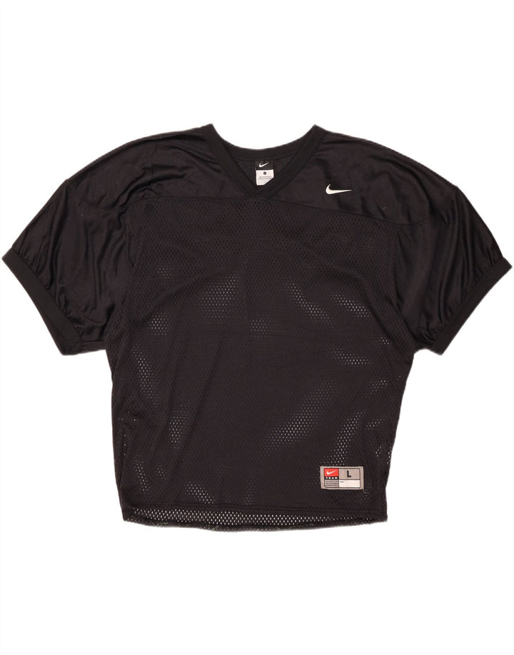 Camiseta NIKE para hombre, talla grande, nailon negro