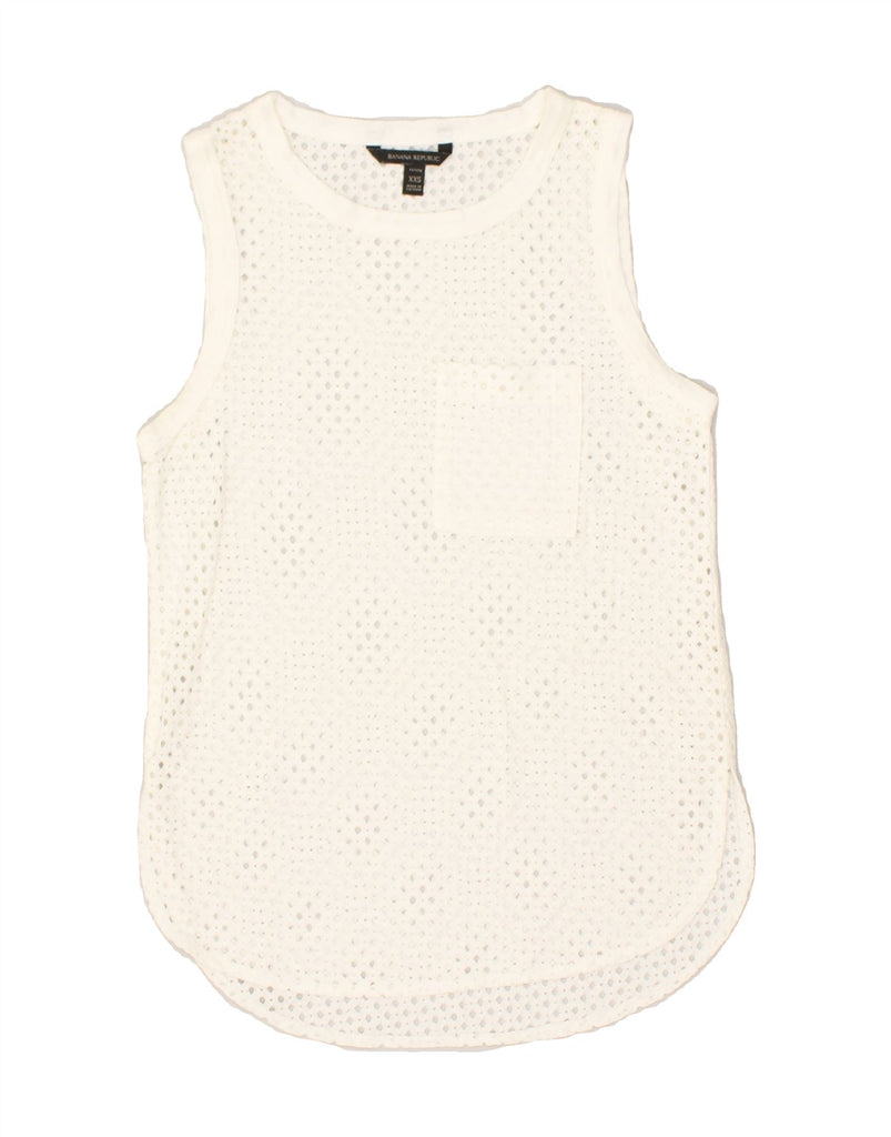 BANANA REPUBLIC Womens Petite See Through Vest Top UK 2 2XS Off White | Vintage Banana Republic | Thrift | Second-Hand Banana Republic | Used Clothing | Messina Hembry 