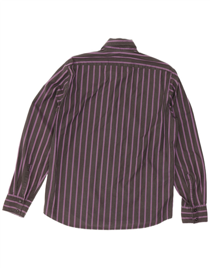 Camisas HUGO BOSS Hombre | Camisa de corte clásico de algodón a rayas violeta medio