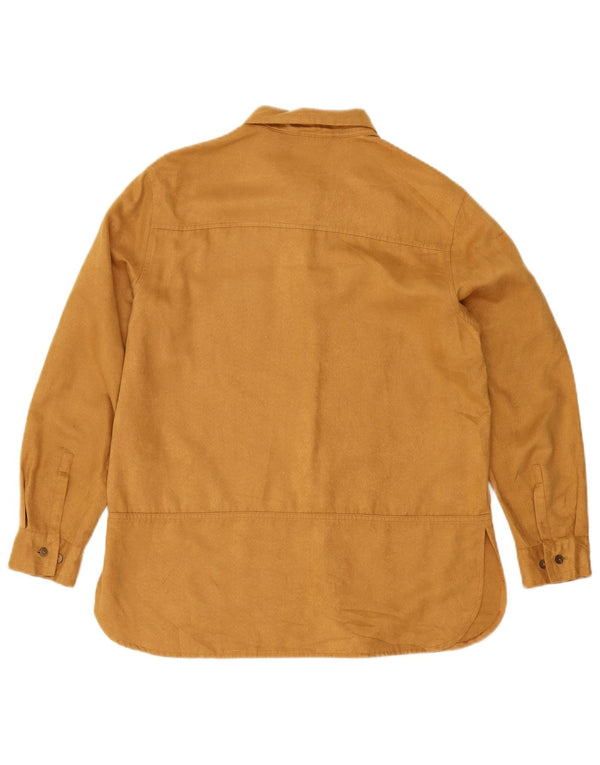 Marks & Spencer Camisa de ante sintético para mujer UK 10 Small Beige Poliéster