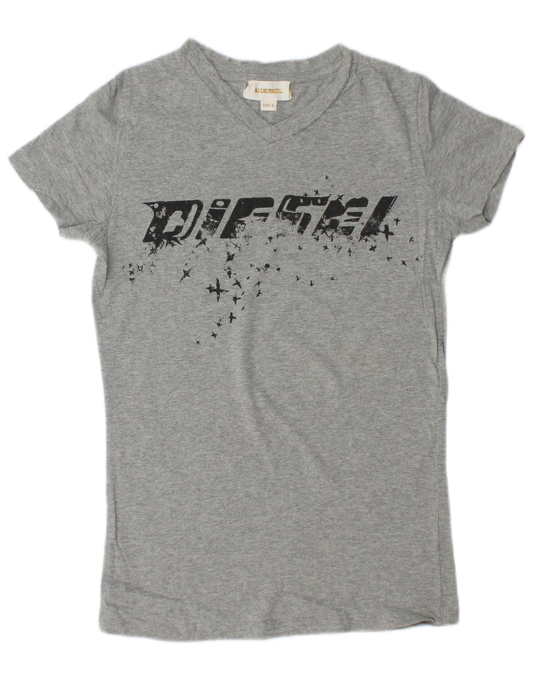 DIESEL Camiseta gráfica para mujer Top UK 44 Grande Gris