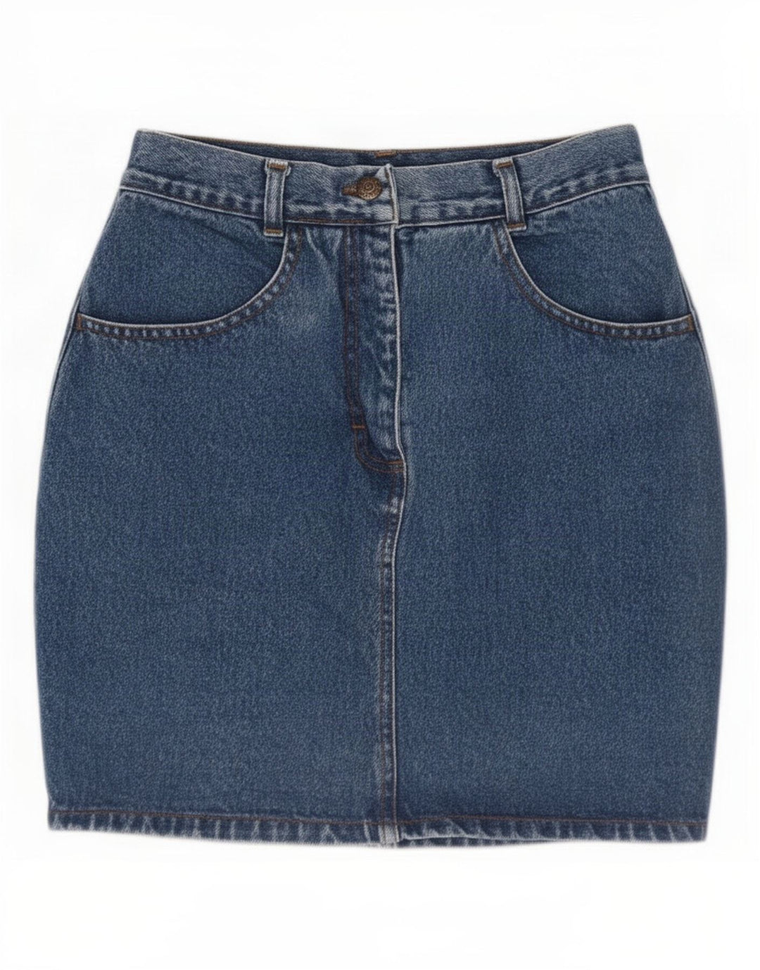 Falda vaquera vintage para mujer IT 44 Mediana W26 Algodón azul