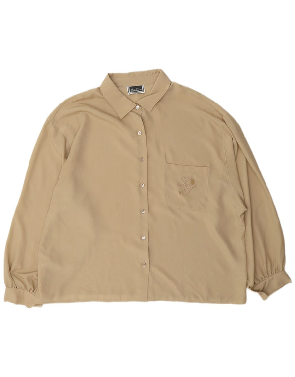 Luisa Spagnoli Blusa Camisa Mujer UK 40 XL Poliéster Beige