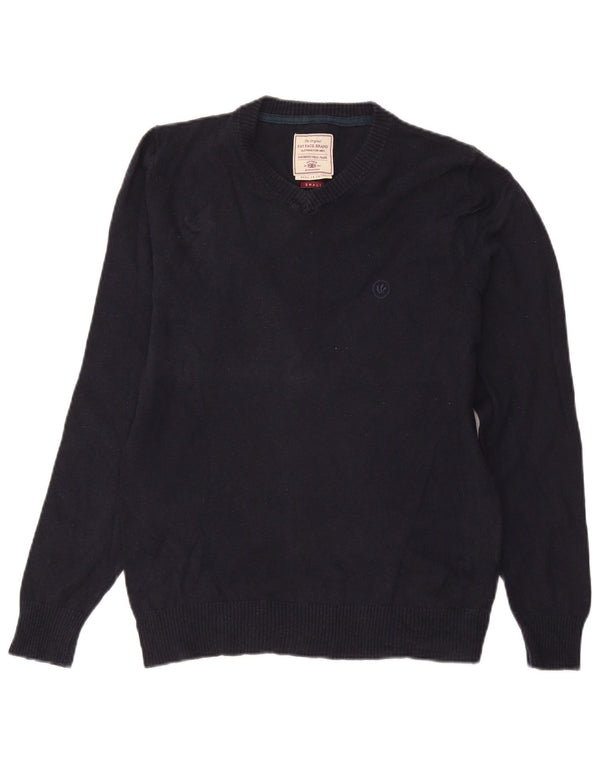 Jersey con cuello en V para hombre Fat Face Small Azul marino Algodón