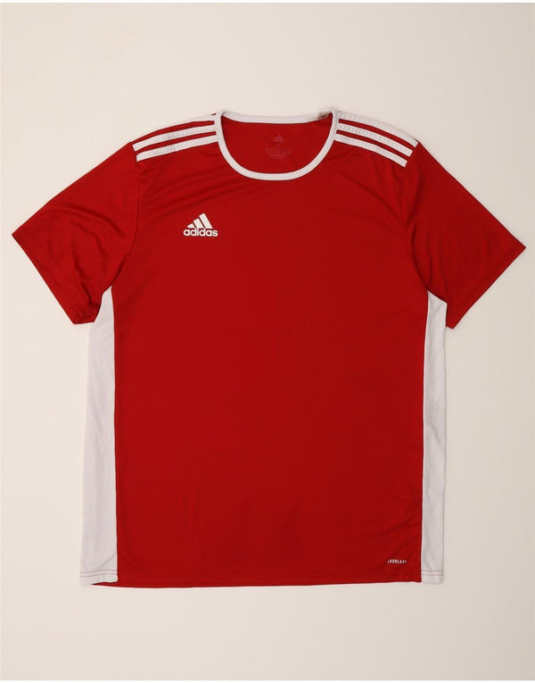 Adidas Hombre Aeroready Camiseta Top XL Rojo Colorblock Poliéster